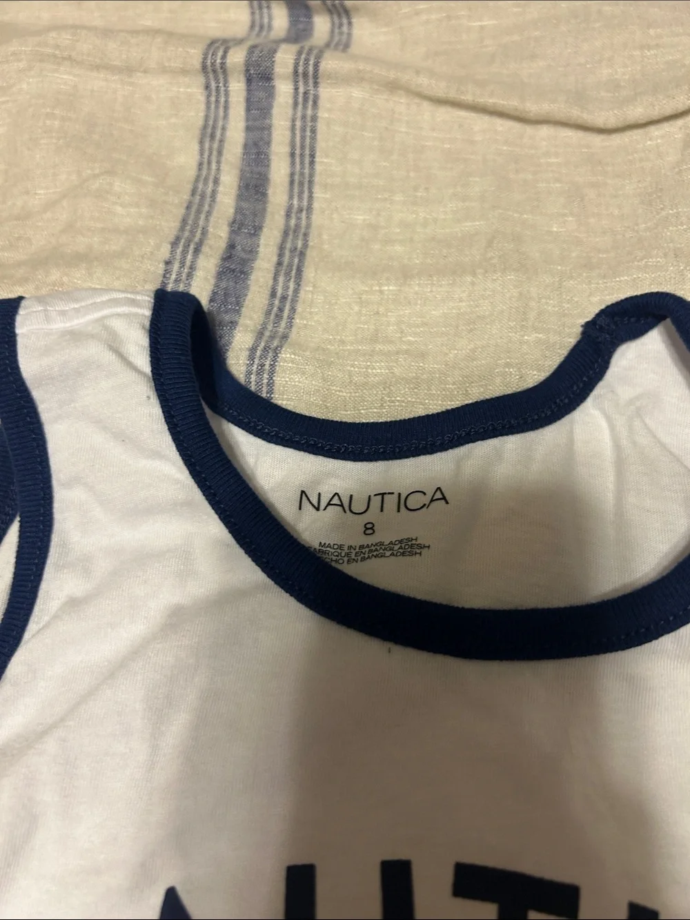 Nautica White & Blue Shark Tank Top and Shorts Pajama Set